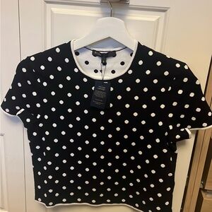 French Connection Black and White Polka Dot Tee
